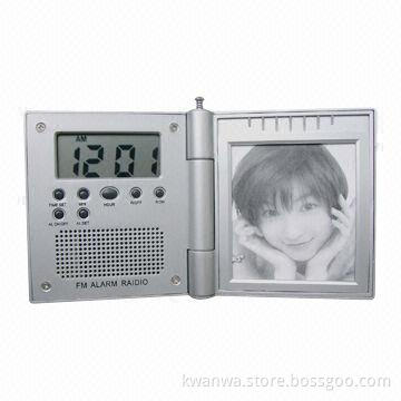 Novelty Alarm Clock Radio in Photo Frame Design, Good Items as Promotional Gifts